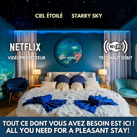 Appartement Lit Rond Tres Grand Et Confortable - Garage Possible Ou Parking Gratuit Rue - Gare 2 Min Et 4 Min En Tram - Ciel Etoile - Netflix Videoprojecteur - Luxe Et Evasion *